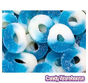 Gummy Rings, Blue Candy Buffet, Pink Candy Buffet, White Rings, Candy Gummy, White Raspberry, Online Candy Store, Green Candy, Blue Food