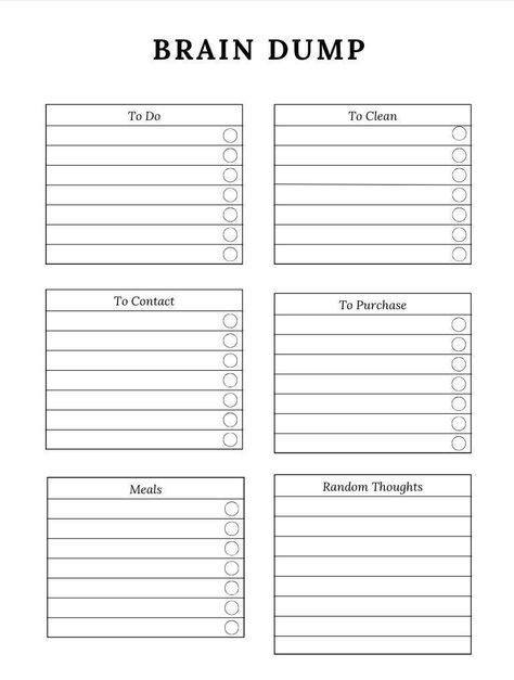 This worksheet is a great way to get started on organizing your life. It helps you to identify the areas in your life that need more organization, and to brainstorm solutions for how to improve them.

To use the worksheet:

1. Write down all of the areas in your life that you feel need more organization.
2. For each area, brainstorm a few ideas for how you could improve the organization.
3. Onc Brain Dump Template Free Printables, Journal Organization Ideas, Organization Worksheets, Bullet Journal Ideas Templates, Weekly Planner Template, To Do Lists, Todo List, Brain Dump, Daily Planner Template