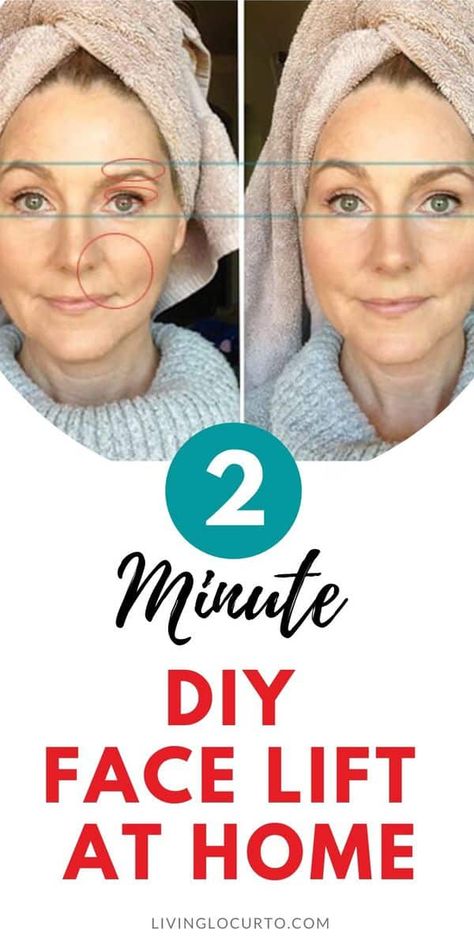 An amazing 2 minute at home DIY Face Lift. Before and after photos using a must-have beauty product for aging skin. BEST beauty tip! Diy Face Lift, Home Remedies For Face, Diy Wrinkle Cream, Face Lift Mask, Face Lift Tape, Natural Face Lift, Pimples On Face, Instant Face Lift, Anti Aging Face Serum