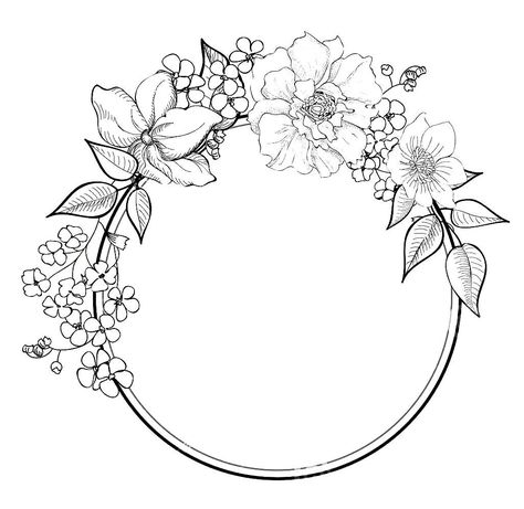 Drawing Borders, Bird Embroidery Pattern, Photo Rose, Hand Embroidery Patterns Free, Wreath Drawing, Floral Embroidery Patterns, Flower Stencil, Pola Sulam, Embroidery Patterns Vintage