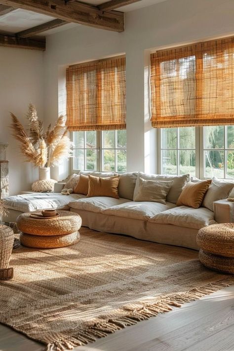 Bamboo Shades, Natural Light, Living Room Decor, Room Decor, Shades, Living Room, Photography, Furniture, Design