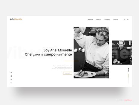 Chef Website by Iman Chef Website Design, Chef Portfolio, Chef Website, Cooking Website, Food Website Design, Profile Website, Learn Computer Coding, Wix Templates, Restaurant Management