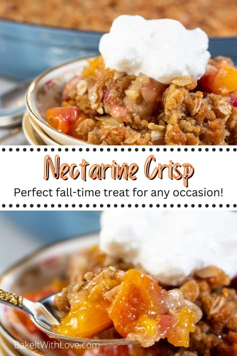 Nectarine Recipes Healthy, Optavia Program, Nectarine Dessert, Oatmeal Streusel Topping, Nectarine Crisp, Apple Cake Recipe Easy, Cherry Pie Filling Recipes, Nectarine Recipes, Diet Plate