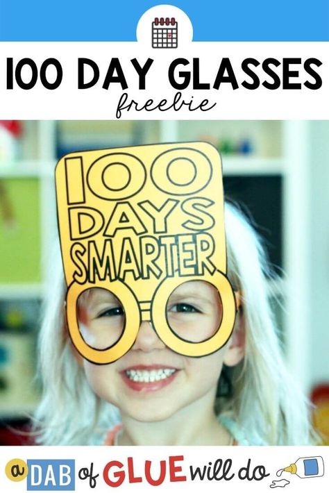 100 Days Of School Crown Free Printable, 100th Day Of School Hat, Glasses Template, 100th Day Of School Ideas, Ece Classroom, School Glasses, 100 Días De Clases, 100th Day Of School Crafts, 100 Day Of School