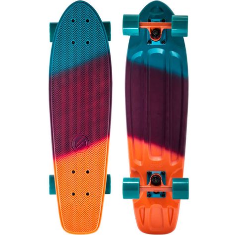 OXELO Big Yamba Cruiser Skateboard - Blue/Coral Gradient... New Edge Mustang, Cruiser Skateboard, Penny Skateboard, Cruiser Skateboards, Skateboard Design, Complete Skateboards, Burton Snowboards, Neon Coral, Skateboarder