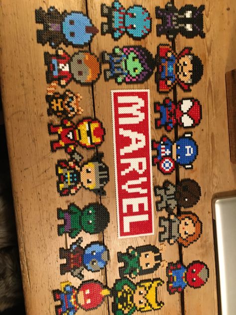 Perler Bead Marvel Pattern, Iron Beads Disney, Perler Beads Marvel, Avengers Perler Beads, Marvel Perler Bead Patterns, Marvel Perler Beads, Perler Beads Disney, Avengers Perler, Hama Beads Disney