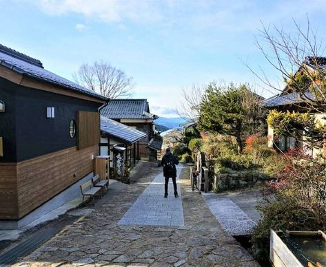 Walking the Historic Nakasendo Samurai Trail Hinoki Cypress, Japanese Umbrella, Japan Guide, Wooden Architecture, Traditional Houses, Stone Path, Cedar Trees, Traditional Building, Old Street