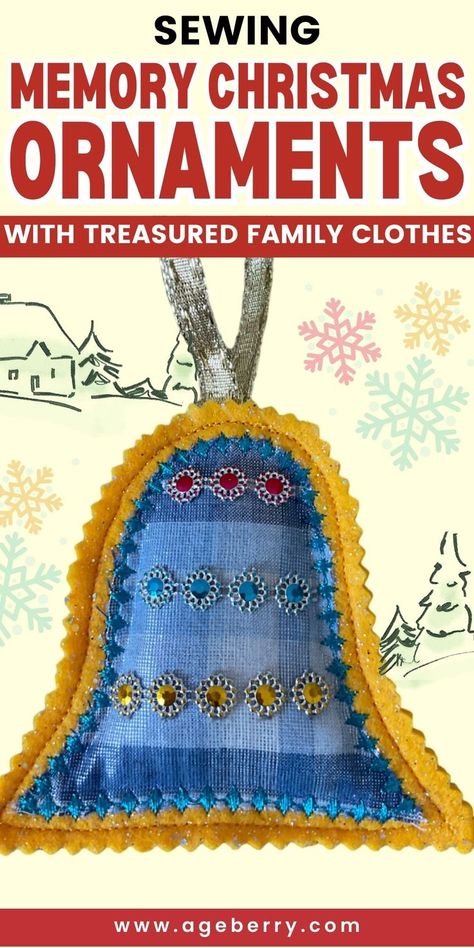 Explore the heartwarming craft of Sewing Memory Christmas Ornaments with Treasured Family Clothes through our easy-to-follow tutorial. This unique project allows you to turn beloved garments into beautiful ornaments that honor your family’s memories and heritage. Choose meaningful clothing items, such as a favorite sweater or a cherished shirt, and follow our detailed instructions to create one-of-a-kind decorations. Christmas Tree Memory Ornaments, Memory Shirt Ornament, Shirt Ornament Keepsake, Memory Gifts From Clothing, Ornaments From Old Clothes, Memory Crafts From Clothes, Family History Crafts, Memory Ornaments, History Crafts