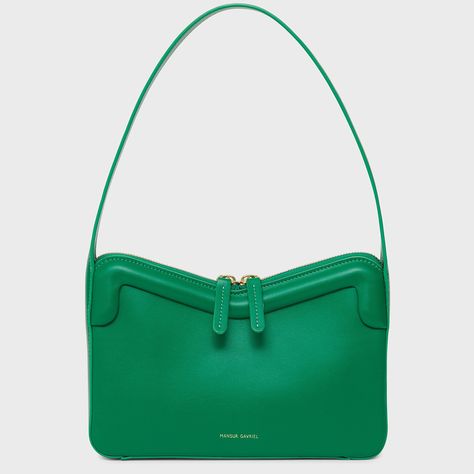 M Frame Baguette - Grass Minimalist Accessories, Frame Bag, Luxury Designer Handbags, Baguette Bag, Mansur Gavriel, Monogrammed Items, Kate Spade Top Handle Bag, Italian Leather, Cow Leather