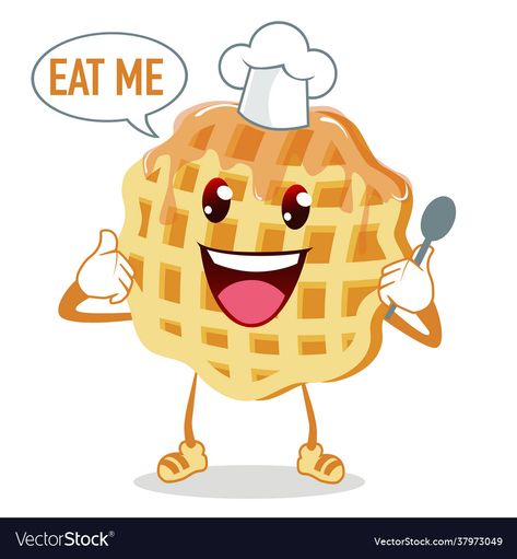 Waffle Cartoon, Draw With Waffles, Cartoon Waffle, Waffle Illustration, Waffle Drawing Illustration, Draw Wiff Waffels, Waffle Illustration Graphic Design, Belgium Waffles, Waffle Toppings