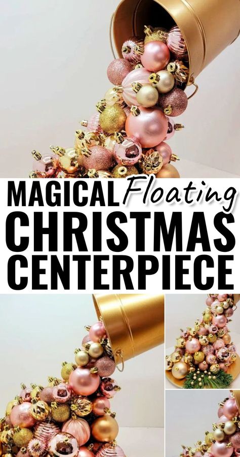 DIY Christmas Decor - Magical Floating Christmas Centerpiece Craft Tutorial Floating Christmas Candles Diy, Christmas Ball Crafts Ideas, Floating Tea Cups Ideas Diy Christmas, Christmas Fish Bowl Ideas, Floating Ornaments Diy, Christmas Cup Ideas, Floating Christmas Ornaments, Unusual Christmas Ornaments, Floating Cup