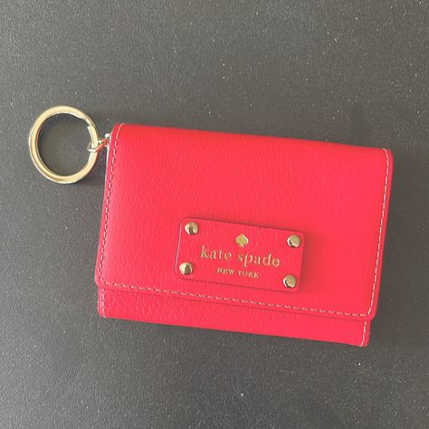 Adorable Kate A Spade Wallet Or Card Holder With Inside Zipper And Outside Window. Extra Compartment Inside. Key Ring Attachment. Brand New. Bright Pink. 3.5 Inches By 4.5 Inches. Card Holder With Key Ring, Kate Spade Luggage, Light Pink Flats, Flower Coat, Heart Coin, Kate Spade Card Holder, Crystal Keychain, Keychain Fob, Card Holder Case