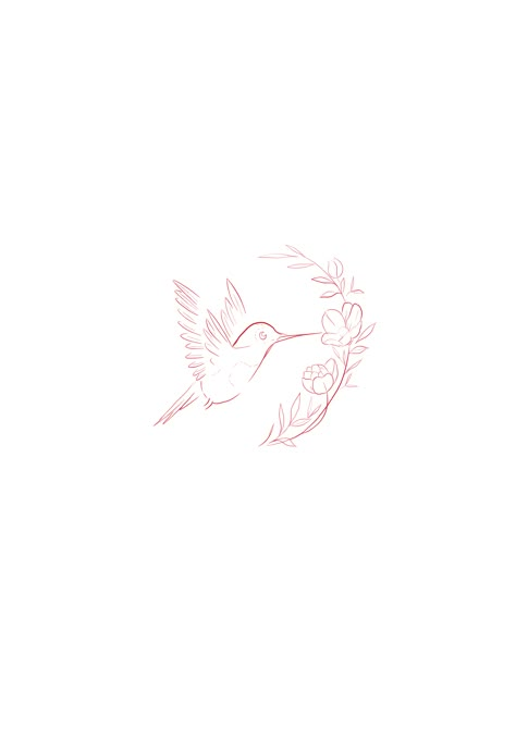 Humming Bird Tattoo Stencils, Hummingbird With Rose Tattoo, Minimal Hummingbird Tattoo, Tattoo Ideas Hummingbird, Simple Hummingbird Tattoo, Fine Line Hummingbird Tattoo, Rosemary Tattoo, Tiny Tats, Tattoo Thoughts