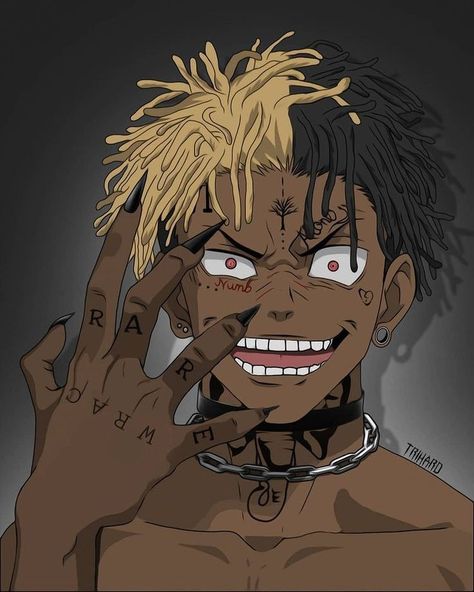 Playbook Carti, Trash Aesthetic, Dark Edit, Anime Rapper, Black Anime Guy, Naruto Amv, Rapper Art, Black Cartoon Characters, Swag Cartoon