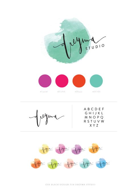 Eva Black Design | Blog Watercolor Logo, Brand Board, Blog Design, Typography Logo, Graphic Design Branding, Identity Logo, 로고 디자인, Graphic Design Typography, Branding Inspiration