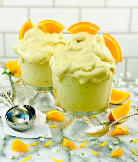 Orange Creamsicle Nice Cream (dairy & sugar free) — vegetafull Healthy Nice Cream, Vegan Strawberry Shortcake, Squeezed Orange Juice, Healthier Sweets, Nice Cream Recipe, Banana Nice Cream, Vegan Summer Recipes, Seasonal Desserts, Vegan Pumpkin Pie