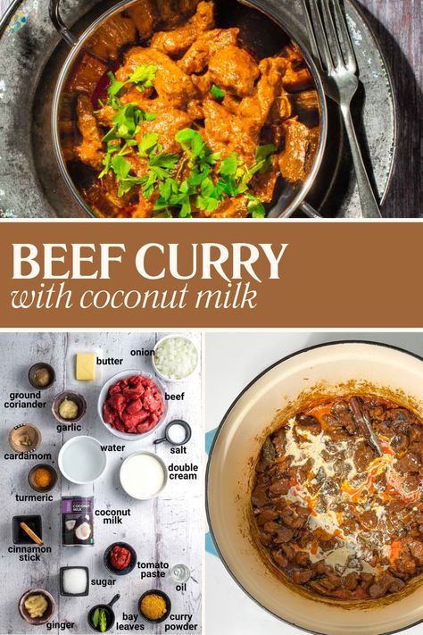 Aromatic beef curry with coconut milk in a balti bowl with a side of rice. Coconut Milk Beef Recipes, Beef Curry Recipe Easy, Coconut Beef Curry, Budget Dinners, Curry With Coconut Milk, Beef Curry Recipe, Night Dinner Recipes, Curry Recipes Easy, Spicy Curry