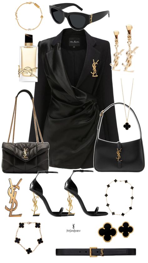 Ysl Dress Saint Laurent, Ysl Outfits Women, Saint Laurent Outfit, Ysl Outfit, Rich Clothes, Fashion Design Books, Classy Work Outfits, Looks Chic, Professional Outfits