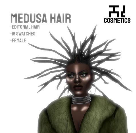 Sims 4 Medusa, Sims 4 Spiky Hair, Medusa Hair, Alt Goth, Unusual Clothes, Spiky Hair, Editorial Hair, Sims 4 Body Mods, Sims 4 Expansions