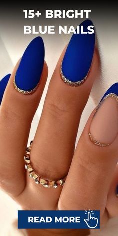 Mob Hair, Bright Blue Nails, Coral Pink Nails, Classy Almond Nails, Easy Nail Designs Summer, Daisy Nail Art, Royal Blue Nails, Nail Art Diy Easy, Nail Collection