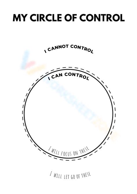 What Can I Control Activity, Circle Of Control Worksheet, Locus Of Control Worksheets, Things I Can Control Worksheet, What I Can Control Circle, Circle Of Control Printable, Circle Of Control Activity, Self Control Activities, My Circle Of Control