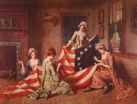 Perhaps the best-known figure from the American Revolutionary era who wasn’t a president, general or statesman, Betsy Ross (1752-1836) became a patriotic icon Nyo America, Vintage Fourth Of July, Posters Architecture, First American Flag, Space Punk, July Clipart, 4th Of July Clipart, Faith Family Freedom, History Aesthetic