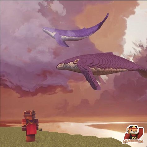 r/Minecraftbuilds - FLYING Whale - IG Whale Minecraft Build, Jellyfish Minecraft, Minecraft Whale, Minecraft Essentials, Flying Whale, Mine Minecraft, Minecraft Statues, Minecraft Pictures, Cool Minecraft Creations