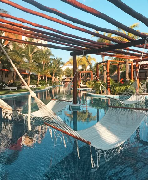 Hammocks at Excellence Playa Mujeres pool Excellence Playa Mujeres, April Snow, Paradise Wallpaper, I Knew It, St Regis, Tropical Getaways, Rooftop Bar, Much Needed, Oh The Places Youll Go