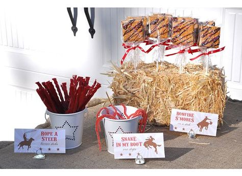 Rootin' Tootin' Cowboy Party - Kara's Party Ideas - The Place for All Things Party Barnyard Birthday Party, Sixth Birthday, Wild West Party, Farm Themed Birthday Party, Cowboy Birthday Party, Rodeo Birthday, Western Birthday, Cowgirl Birthday Party, Western Theme Party