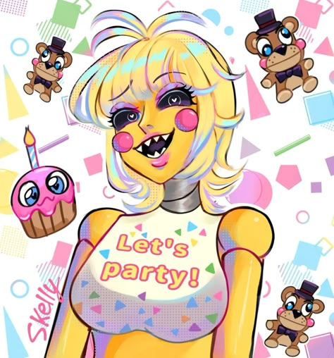 Fnaf 2 Fanart, Toy Chica Cosplay, Fun Time Foxy, Chica Cosplay, Chica The Chicken, Bonnie Fnaf, Calendar Pictures, Makeup Inspired, Pixel Color