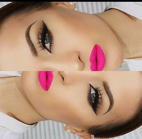 Ilia Lipstick, Makeup Bibir, Rosa Make-up, Makeup Cantik, Pink Lips Makeup, Maquillage On Fleek, Lips Black, Hot Pink Lips, Make Up Inspiration