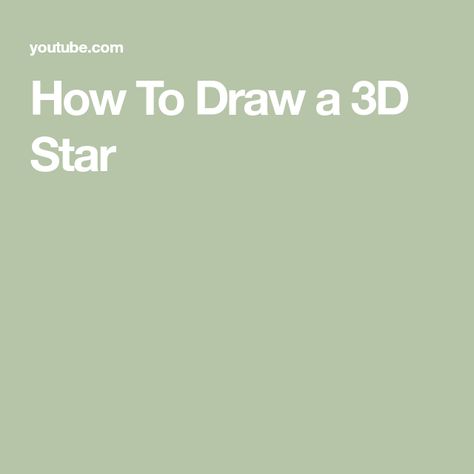 How To Draw a 3D Star 3d Star, Art Instructions, To Draw, The Creator, Stars, Drawings, Art