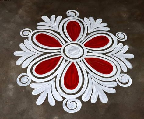 Alpona Design Bengali Easy Simple, Easy Alpona Design Bengali, Jhoti Chita Design Lotus Easy, Paint Rangoli Designs On Floor, White Paint Rangoli Designs On Floor, Colourful Alpona Design Bengali, Alpona Design Bengali, Easy Alpana Designs Bengali, Entrance Rangoli