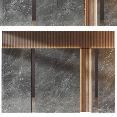 wall panels | set 321 - Other decorative objects - 3D model Bedback Panelling, Wall Penal, Wall Panel Bedroom, Elevator Lobby Design, Wooden Wall Cladding, Wall Cladding Designs, Modern Wall Paneling, Lobby Ideas, Lobby Interior Design