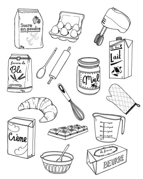 Scrapbook Recipe Book, Recipe Design, Recipe Book Design, Black White Illustration, Recipe Book Diy, Homemade Cookbook, Recipe Drawing, Food Doodles, Food Illustration Art