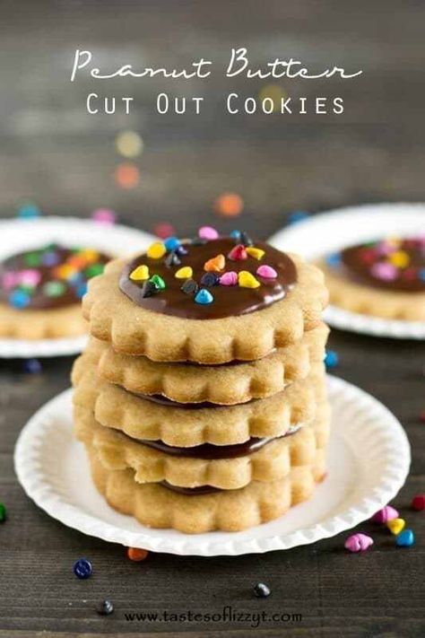 Peanut Butter Cut Out Cookies Recipe Butter Cut Out Cookies, Cookies With Chocolate Frosting, Cut Out Cookies Recipe, Pb2 Recipes, Cream Cheese Sugar Cookies, Butter Sugar Cookies, Cut Out Cookie Recipe, Cookies With Chocolate, Cookie Recipes Unique