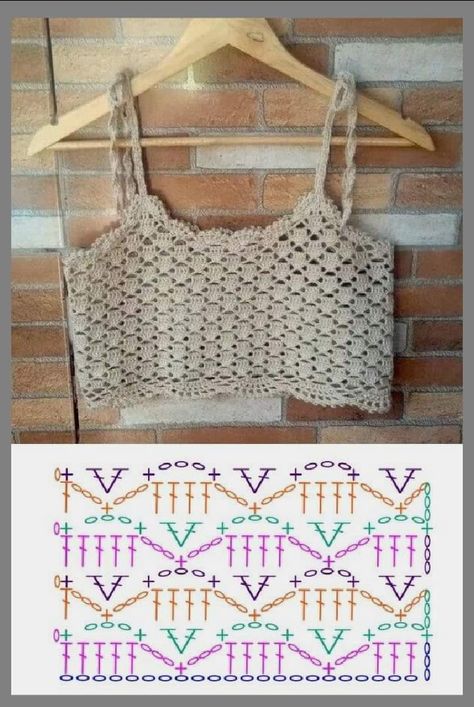 Crop Top Patrones Costura, Pola Kardigan, Cute Crochet Top, Top A Crochet, Crop Top Crochet, Top Crochet Pattern, Crochet Crop Top Pattern, Crochet Ladies Tops, Crochet Tops Free Patterns