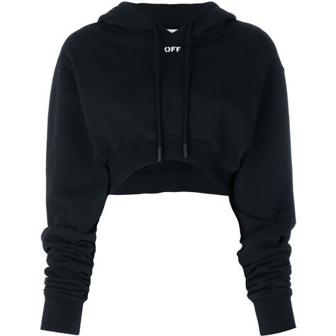 Off-White Cropped Hoodie ($655) ❤ liked on Polyvore featuring tops, hoodies, black, cotton hoodies, crop top, gray cropped hoodie, off white hoodie and long sleeve hooded sweatshirt Black Crop Top Hoodie, Black Crop Hoodie, Hoodies Crop, White Cropped Hoodie, Hoodie Crop Top, Off White Sweatshirt, Ropa Upcycling, Off White Hoodie, Gray Hoodies