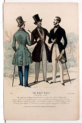 Le bon ton - 1830s men 19th Century Mens Fashion, 19th Century Men, 1830s Fashion, 1850s Fashion, Victorian Man, Mens Fashion Illustration, 1800s Fashion, 19th Century Fashion, Vintage Mens Fashion