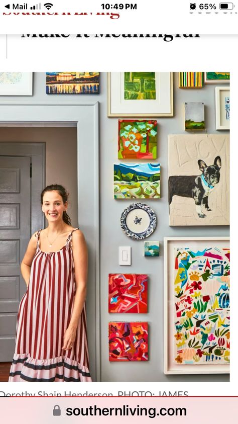 Colorful Old House Interior, Keeping Room Ideas, Painting Bookcase, North Carolina Furniture, Gallery Wall Ideas, Art Placement, Southern Artist, Inspiring Interiors, One Hit Wonder