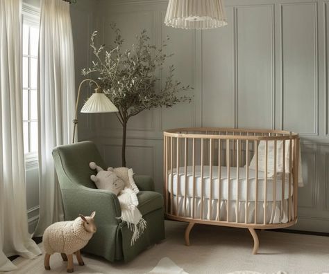 Introducing our latest nursery concept: where tranquility meets sophistication. From soothing wall paneling to timeless decor, we've curated a space that evolves with your little one. Because nurseries aren't just for naps, they're for moments of peace, joy and creating memories with the whole family. 👼🏽🕊️ Design. @cielo.and.oak #NurseryDesign #ParentingJourney #SereneSpaces #concept #interiordesign #interiorforinspo #rendering #aidesign #render #kidsroom #nursery #baby #babygirl #yyj #yyj... Nursery Wallpaper Panelling, Neutral Nursery With Panelling, Nursery Panelling And Wallpaper, Baby Girl Nursery Panelling, Panelled Walls Nursery Pink, Nursery Panelling, Timeless Decor, Baby Room Design, Nursery Design