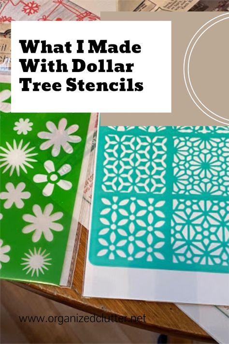 Dollar Tree has really expanded its craft area lately! I purchased a couple of stencils and created fun desktop storage pieces here. #dollartree #stencil #desktop #storage #deskdecor Dollar Tree Stencil Crafts, Dollar Tree Stencils, Dollar Tree Wooden Box Crafts, Dollar Tree Art Organization, Stencil Art Ideas Craft Projects, Dollar Store Wooden Boxes, Dollar Tree Tile Crafts, Kids Centerpieces, Dyi Crafts For The Home Dollar Stores Organization Ideas