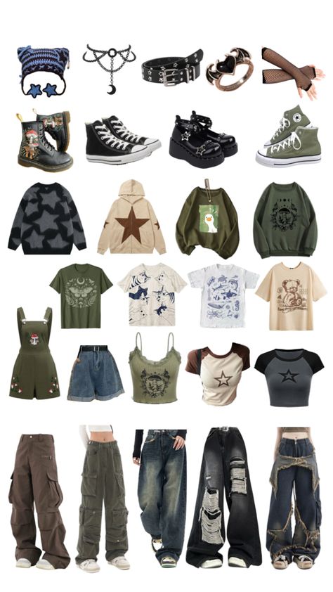 My fav clothes Cryptid Aesthetic Clothes, Diffrent Aesthics Clothing, Werewolf Clothes, Therian Outfits, Gremlin Core, 2000s Alt Fashion, Punk Style Outfits, Outfits 2000s, Downtown Outfits