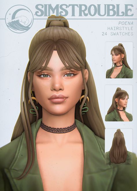 Sims 4 Hair With Bandana, Hair Ts4, Mods Ts4, Sims Outfits, Los Sims 4 Mods, No Bangs, Sims 4 Patreon, Cc Sims4, Sims Packs