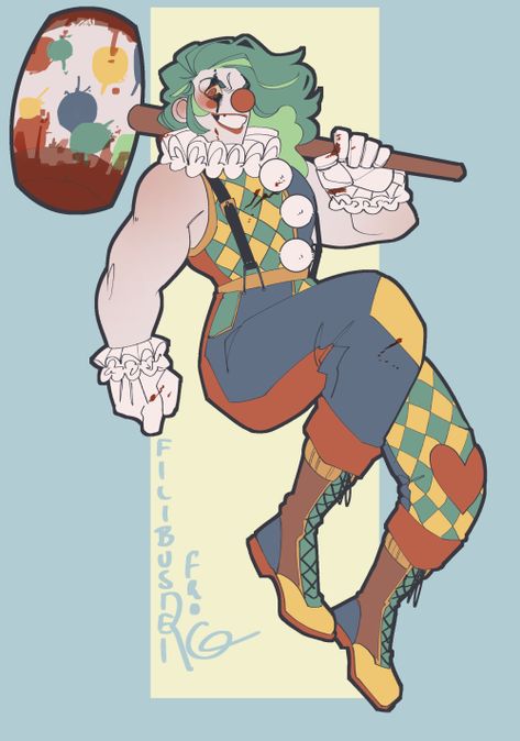 Circus Characters, Clown Clothes, Character Sheets, Cute Clown, Tableau Art, Clown Makeup, Sketchbook Art, Art Styles, Dnd Characters