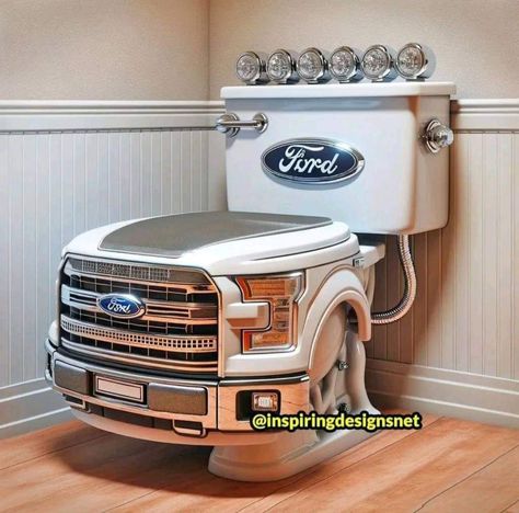 Cars Pictures, Car Part Furniture, Toilet Art, Car Furniture, Funny Cars, Classic Pickup Trucks, Ford Pickup Trucks, Custom Paint Jobs, Ford Pickup