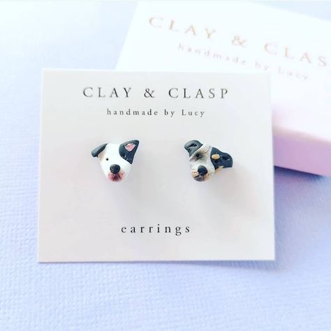 Pet Earrings, Lesbian Earrings, Clay Jewelry Diy, Dog Charms, Clay Miniatures, Animal Earrings, Pasta Flexible, Clay Charms, Nice Things