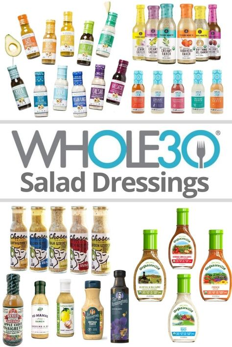 Are you wondering what salad dressings are Whole30 compliant or Whole30 approved? This is the ultimate list of Whole30 Approved and Whole30 Compatible salad dressing brands, complete with where to buy each one. Whole 30 Salad, Whole30 Salad Dressing, Whole 30 Sauces, Whole Thirty, Whole 30 Approved Foods, Whole30 Salad, Whole 30 Salads, Paleo Salad Dressing, The Whole 30