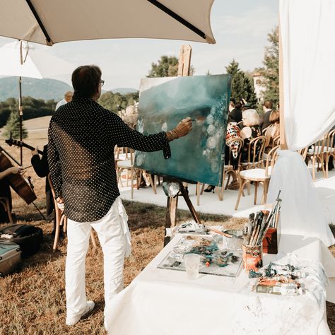 Live Wedding Painting: Everything You Need to Know Painter Wedding, Wedding Budget Spreadsheet, Live Painter, Live Wedding Painter, Wedding Mad Libs, Live Wedding Painting, Wedding Painter, Wedding Reception Fun, Wedding Painting