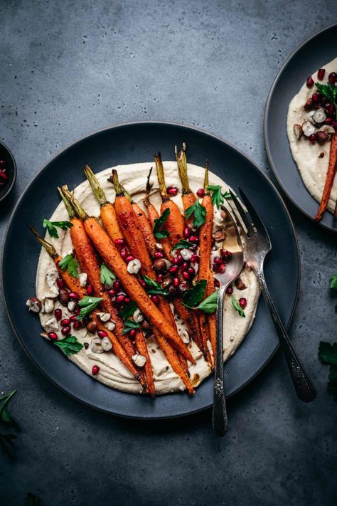 Oven Roasted Carrots, Crowded Kitchen, Pumpkin Hummus, Healthy Holiday Recipes, Vegetarian Sides, Vegetarian Side Dishes, Homemade Hummus, Thanksgiving Dishes, Holiday Side Dishes